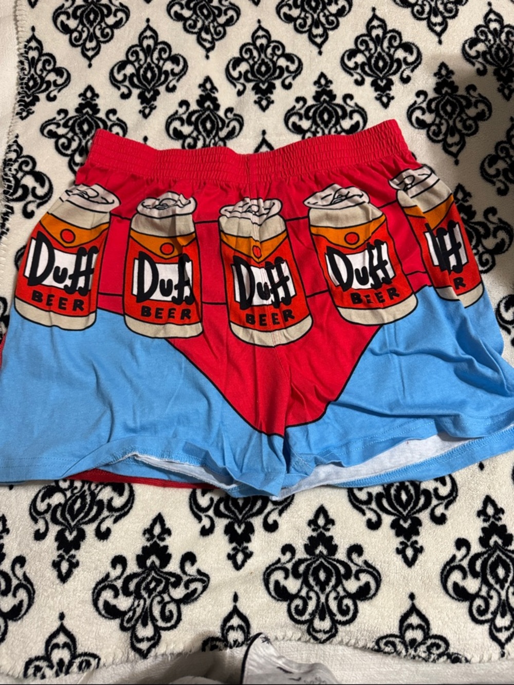 Duff Beer Women's Red & Blue Sleep Shorts